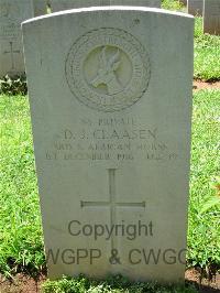 Dar Es Salaam War Cemetery - Claasen, D J